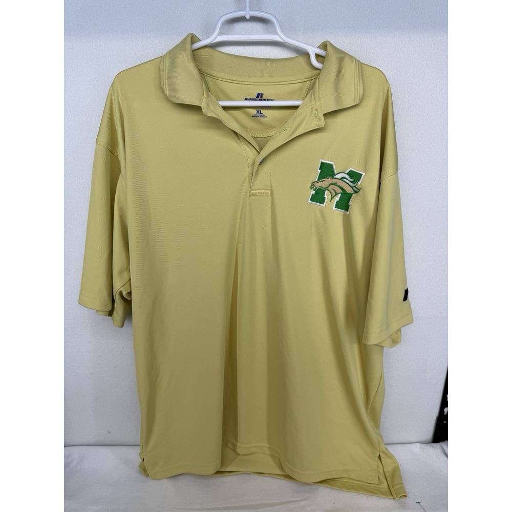 Russell Athletic Men's Yellow Marshall Thundering Herd‎ Polo Shirt Size XL